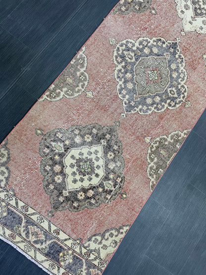 Oushak Runner Rug, Vintage Runner 2.9 x 12.5 Rug, Hallway Runner Rug, Kitchen Runner Rug Wool Runner Rug Wool Oushak Rug