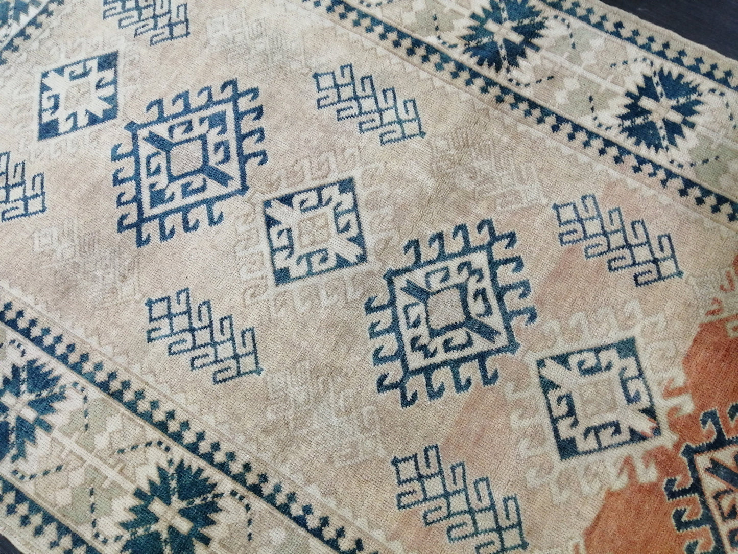 4.6 X 7.2 OUSHAK RUG TURKISH Oushak Rug Vintage Oushak Runner Rug Vintage Runner Rug Wool Oushak Rug Hand Made Rugs Vintage Turkish Rug