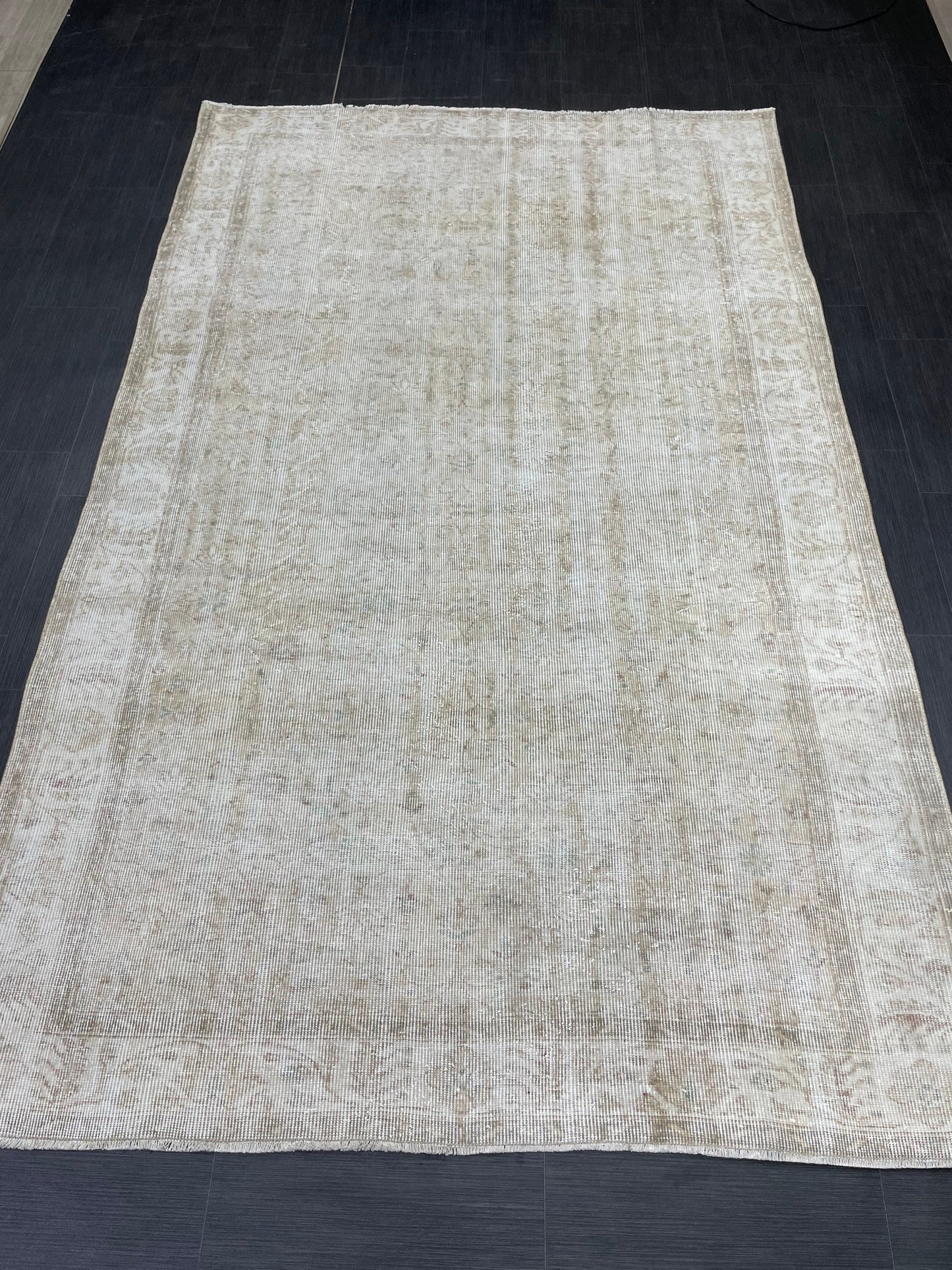 Large Vintage Muted RUG TURKISH Rug 5.7 x 9.2 Vintage Persian Rug Vintage Oriental Rug Wool Distressed Rug Handmade Rugs Vintage Turkish Rug