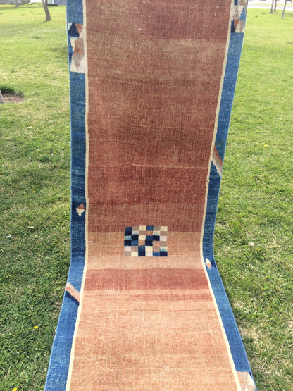 Oushak Runner Vintage RUNNER RUG Turkish Runner Rug, Bohemian Rug, Oushak Runner Rug, Earth Tone Runner Rug Wool Runner Hand Made Runner