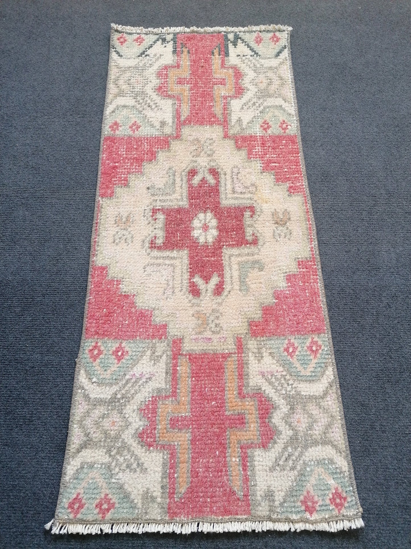 Turkısh small rug, vıntage rug, vıntage turkısh rug, hand made rug,wool rug 3x1'4