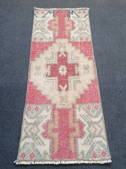 Turkısh small rug, vıntage rug, vıntage turkısh rug, hand made rug,wool rug 3x1'4