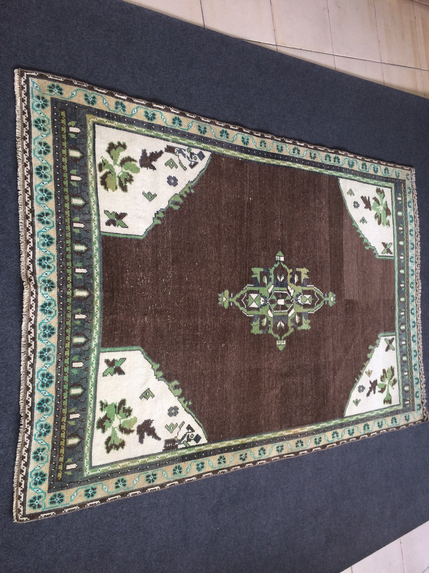 6 x 4 OUSHAK RUG TURKISH Oushak Rug Vintage Rug Oushak Runner Rug Vintage Runner Rug Wool Oushak Rug Hand Made Rugs Vintage Turkish Rug