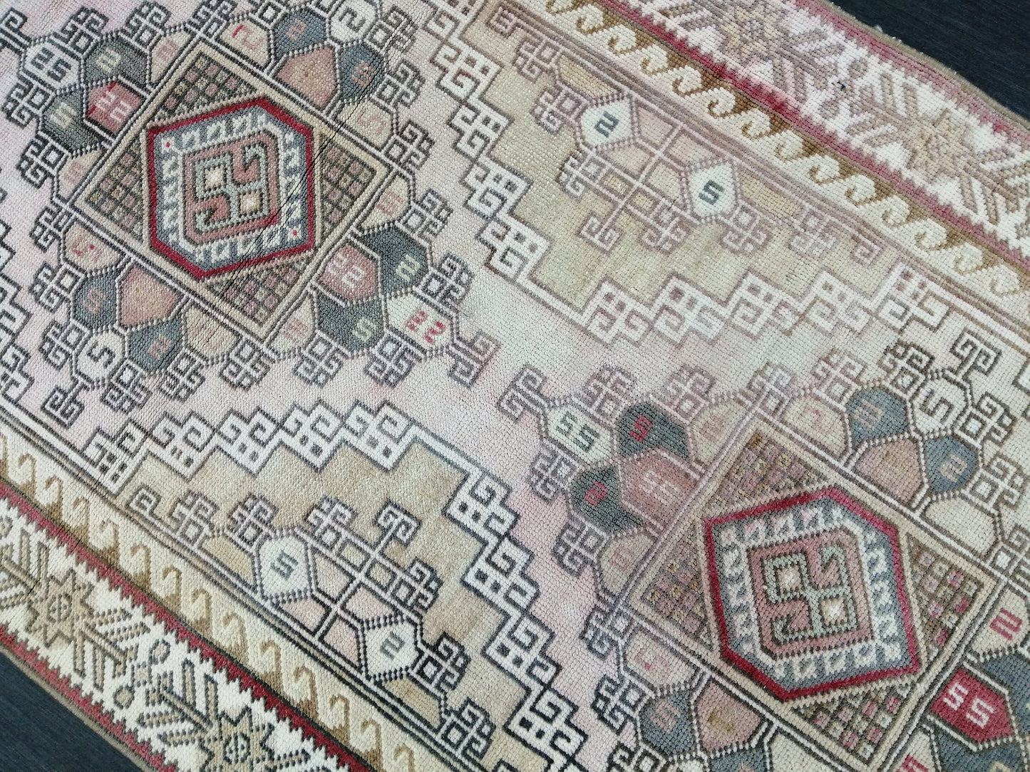 Muted Vintage Runner Rug Hallway Runner Rug 3x9 Kitchen Rug Runner Wool Runner Rug Oushak Runner Rug Turkish Runner Rug Medium Wool Pile