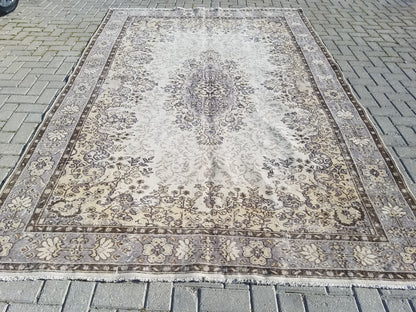 Latge vintage rug 10'4x6'10 knotted turkish rug,area rug