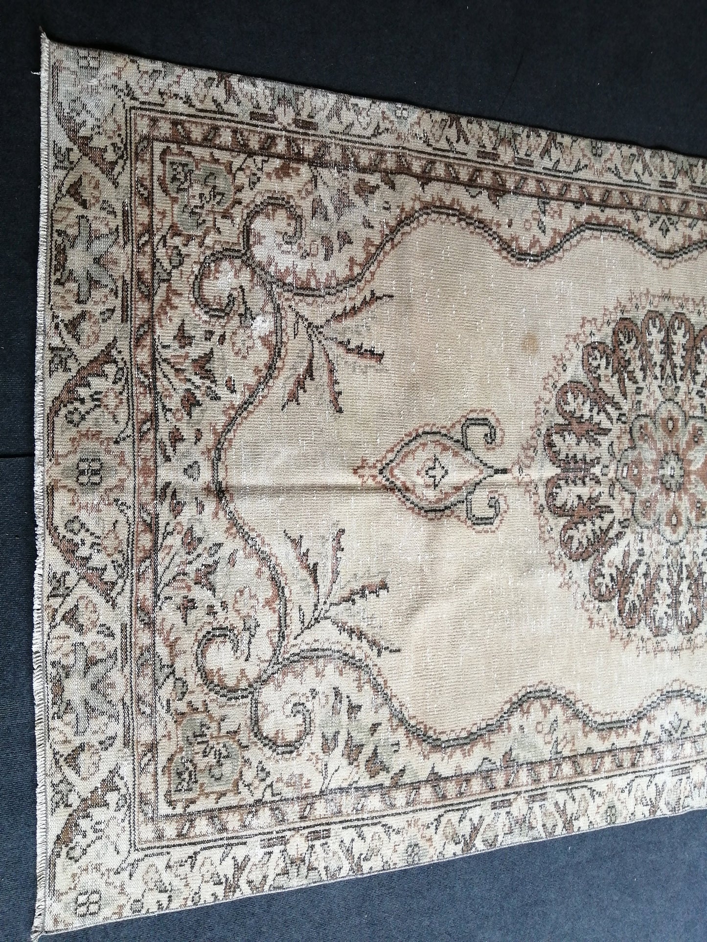 5.5 x 9.8 OUSHAK RUG TURKISH Large Oriental Rug Vintage Oushak Runner Rug Vintage Runner Rug Wool Rug Hand Made Rug Vintage Turkish Rug