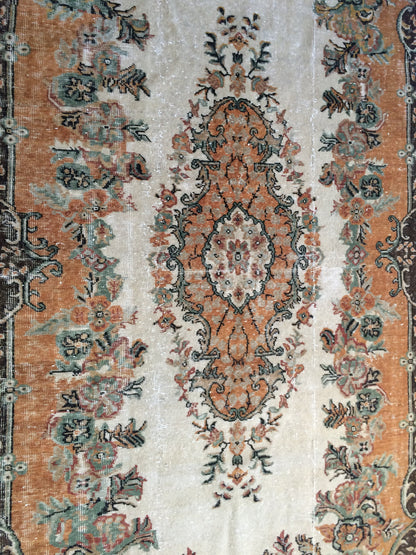 Turkish Oushak Rug Large Area Oushak Rug Pastel Colors Rug Hand Made Oushak Rug Distressed Colors Rug Earth Tones Rugs