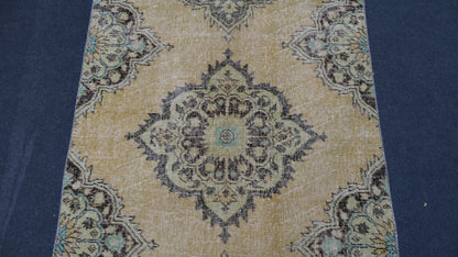 Turkish runner rug, distressed vintage wool runner 3'4x12'6 hallway oushak runner, kitchen runner rug, bohemian handmade rug