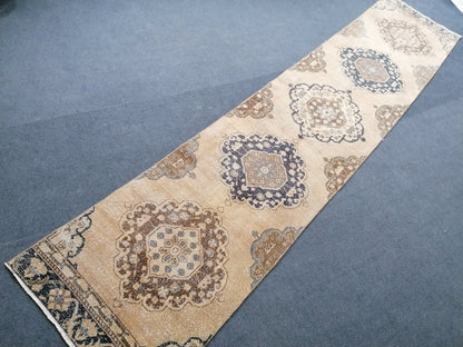 12,9x2'8 long runner rug, vintage runner,hallway rug