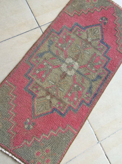 Mini Rug Small Area Rug Turkish Rug Oushak Rug Hand Made Rug Vintage Rug