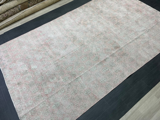 Large Muted Oushak Rug 7.2 x 12 Distressed Rug Vintage Turkish Rug Hand Knotted Rug Vintage Handmade Persian Rug