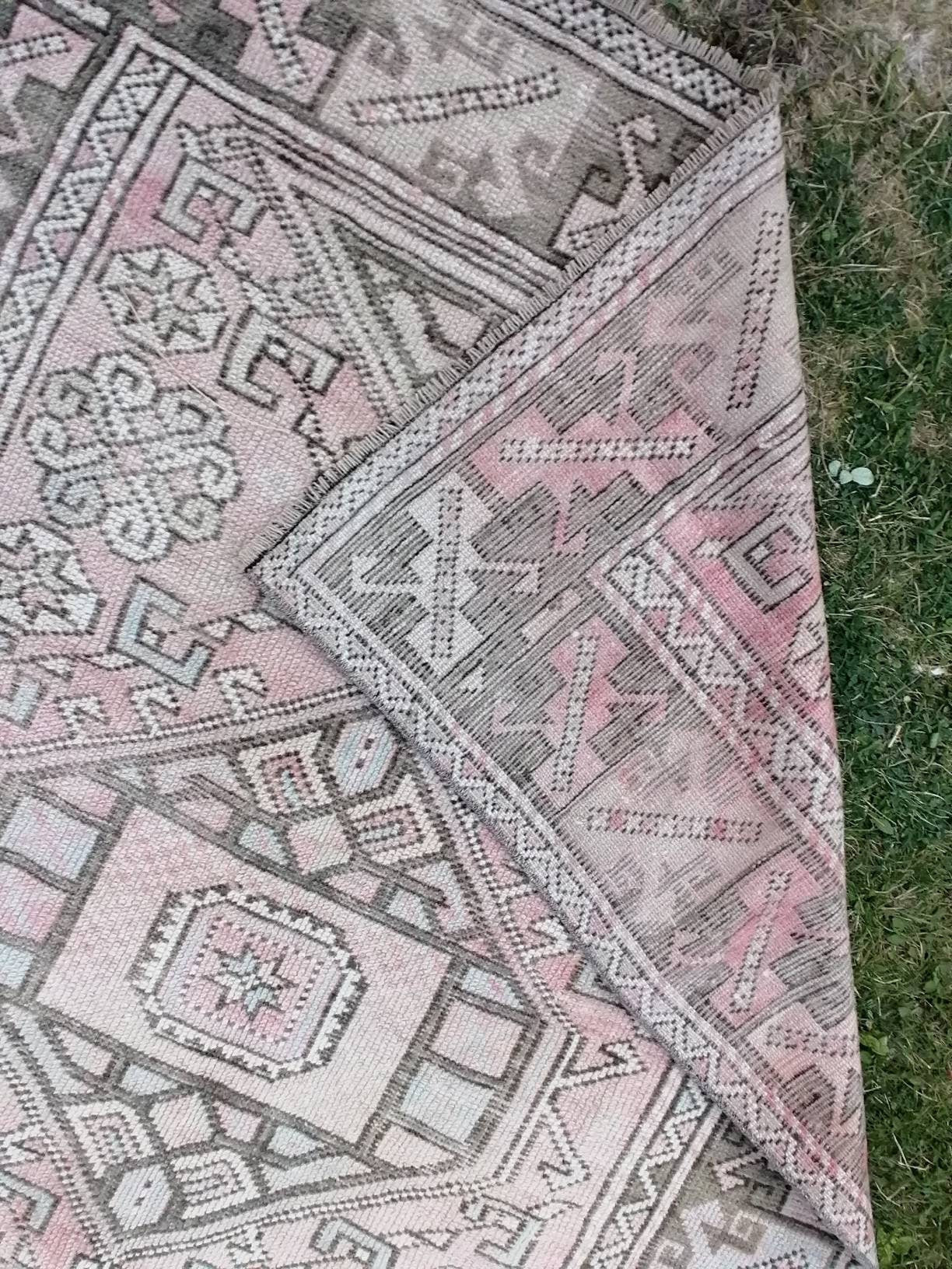 Vintage wool rug, mute vintage handmade wool bedding rug, 4x5'4 turkish rug, oushak hand made rug, kitchen rug bohemian rug, living room rug