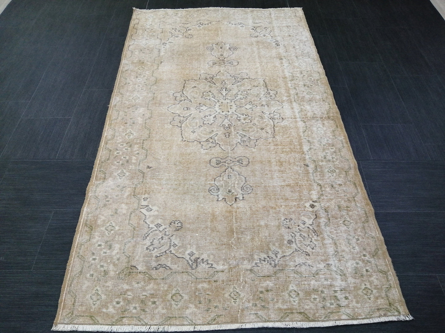 3.6 X 6.5 Neutral Rugs, Hand Made Rug, Neutral Oushak Rug, Rustic Rug, Rug Runner, Turkish Rug, Farmhouse Rug, Vintage Rug, Wool rug