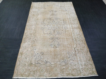 3.6 X 6.5 Neutral Rugs, Hand Made Rug, Neutral Oushak Rug, Rustic Rug, Rug Runner, Turkish Rug, Farmhouse Rug, Vintage Rug, Wool rug