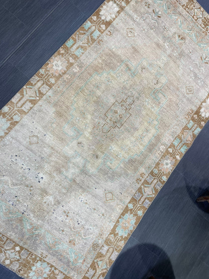 Muted Turkish Rugs,Oushak 3.4  x 6.7 Rug, Hand Knotted Rug, Wool Persian Rug,Handmade Rug,Turkish Rug, Farmhouse Rug, Vintage Rug, Floor Art