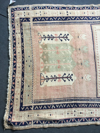 4x6 feet handmade beige living room floor rug, vintage blue kitchen area rug, bedroom area wool bohemian rug, turkish anatolian wide rugs