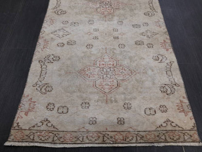 Neutral Vintage Runner Rug 2.7 x 8.5 Muted Turkish Runner Rug Distressed Runner Rug Hallway Runner Rug Kitchen Runner Rug Hallway Runner