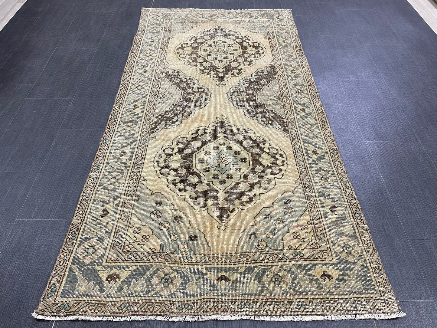 Muted Vintage 3.5 x 7 Rug Handmade Rug, Rustic Rug Hand Knotted Rug, Rug Runner, Turkish Rug, Farmhouse Rug, Vintage Rug, Wool rug