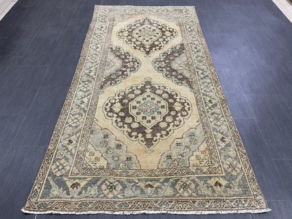 Muted Vintage 3.5 x 7 Rug Handmade Rug, Rustic Rug Hand Knotted Rug, Rug Runner, Turkish Rug, Farmhouse Rug, Vintage Rug, Wool rug