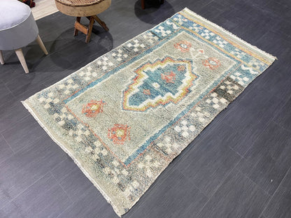 Antique Rug, High Wool Pile 3.5 x 6 Rug,Plush Rug,Handmade Rug,Shaggy Hand Knotted Rug,One Of A Kind Rug, Nomad Rug, Rear Rug