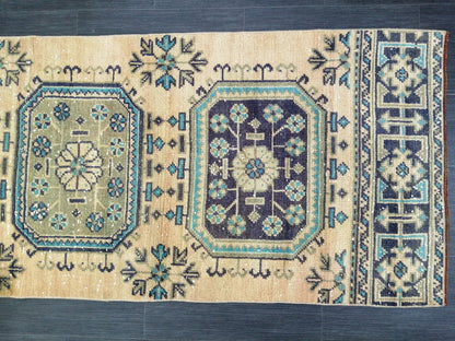 10.4x2.5 Oushak Runner Rug Turkish Runner Rug Vintage Runner Rug 10 x 2.5 Hallway Runner Rug Kitchen Runner Rug Wool Runner Rug