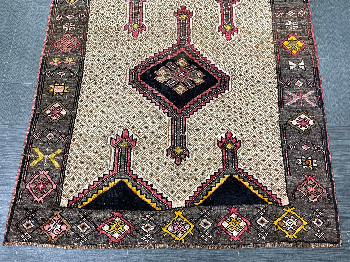 High Wool Pile Runner Rug 5 x 13.7 Turkish Runner Rug Large Vintage Runner Rug Hallway Runner Rug Muted Runner Rug Wool Oushak Runner Kars