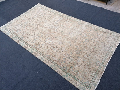 Oushak turkish rug, vintage turkish rug,oushak vintage rug,vintage rug,kitchen rug, vintage anatolian rug,unique hand made bohemian 8'6x4'9