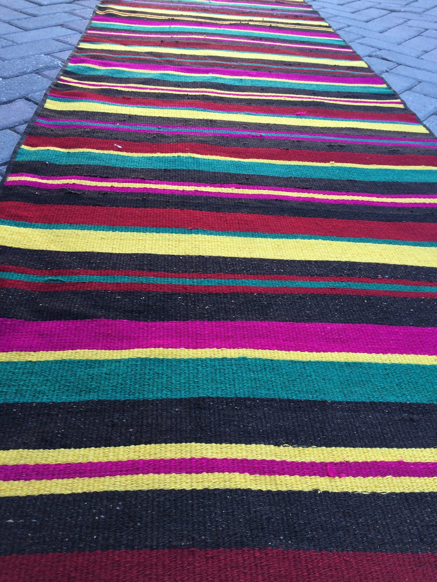 2.6 x 10.4 Flat Woven Oushak Runner Rug Turkish Flat Weave Runner Rug Vintage Runner Rug Hallway Runner Rug Kitchen Runner Rug Wool Runner