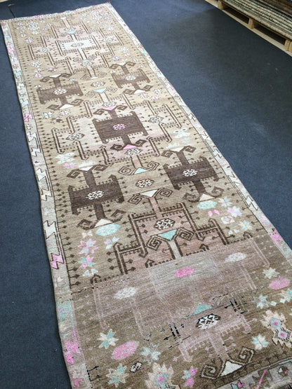 12.3 X 3.10 Oushak Runner Rug Turkish Runner Rug Vintage Runner Rug Hallway Runner Rug Kitchen Runner Rug Wool Runner Rug Wool Oushak Rug