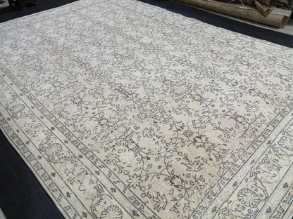 8.3 x 12.4 Large OUSHAK RUG, TURKISH Oushak Rug, Vintage Rug, Vintage Persian Rug, Wool Oriental Rug, Handmade Rug, 9x12 Vintage Muted Rug