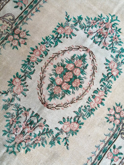 Vintage rugs Turkish Oushak Rug 6x10 Bohemian Rug, Living Room Rug, Oushak Rug, Hand woven Rug, Wool Muted Rug, WOOL Oriental Rugs