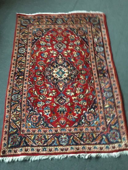 3x5 new turkish handmade rug, wool on wool blue soft vintage bedroom rug, living room floor medium rug, laundry area rug, kitchen middle rug