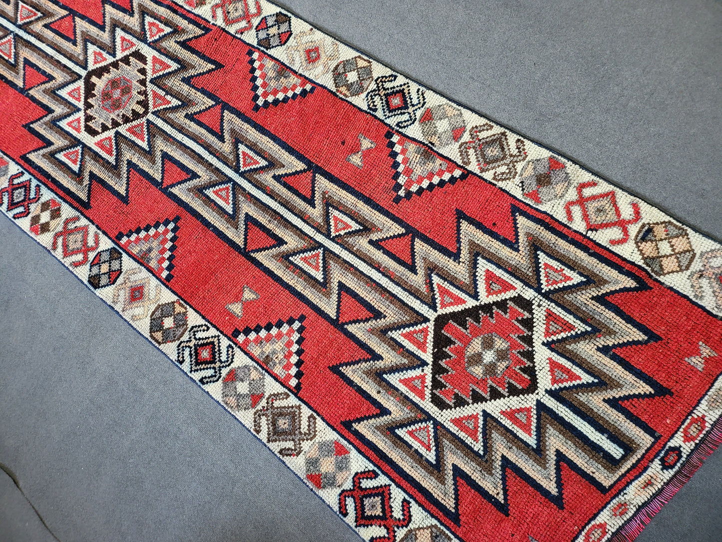 Oushak Runner Rug Turkish 3.2 x 11 Runner Rug Vintage Runner Rug Hallway Runner Rug Kitchen Runner, HANDMADE Runner Rug Wool Anatolian Rug