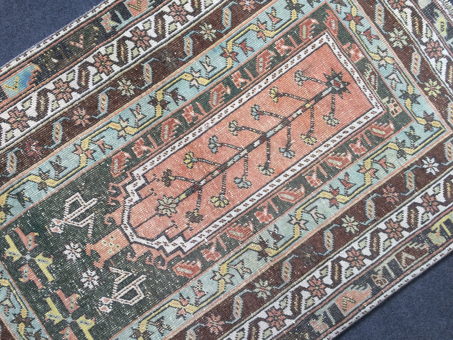 Persian RUG TURKISH Oushak Rug Vintage  Rug Oushak  Rugs  Vintage Runner Rug Wool Oushak Rug Hand Made Rugs Vintage Turkish Rug