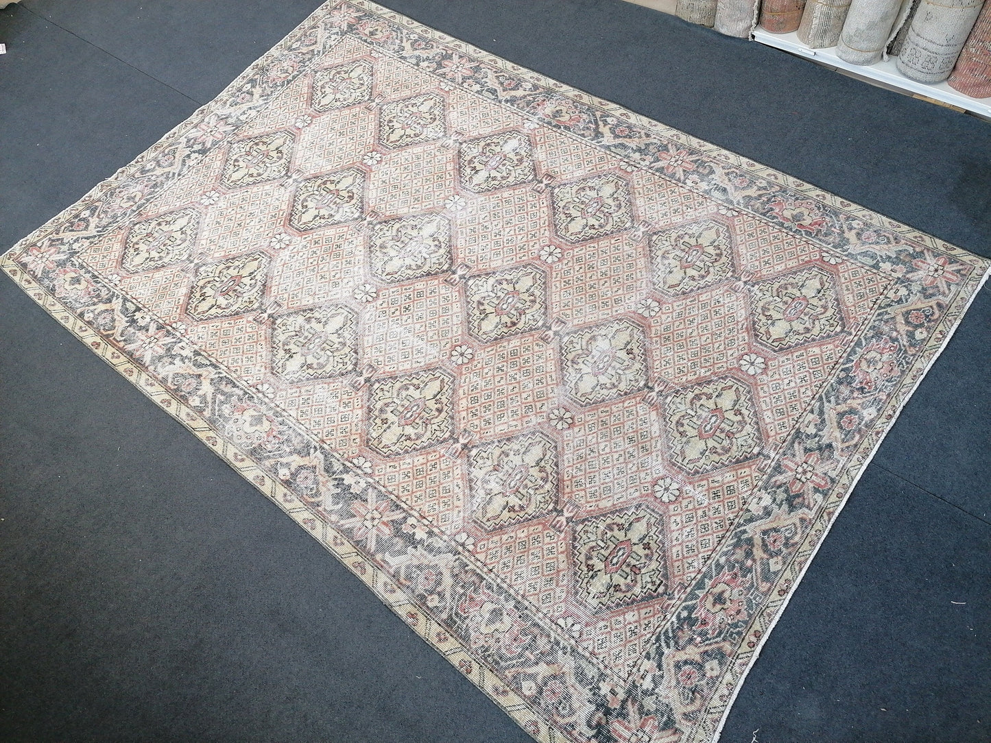 6.2 x 9.2 Large vintage rug turkish handmade rug traditional rug,  vintage oushak rug, wool rug