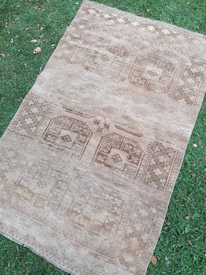 Neatural turkish wool rug, oushak hand made rug 4x6'3 living room rug