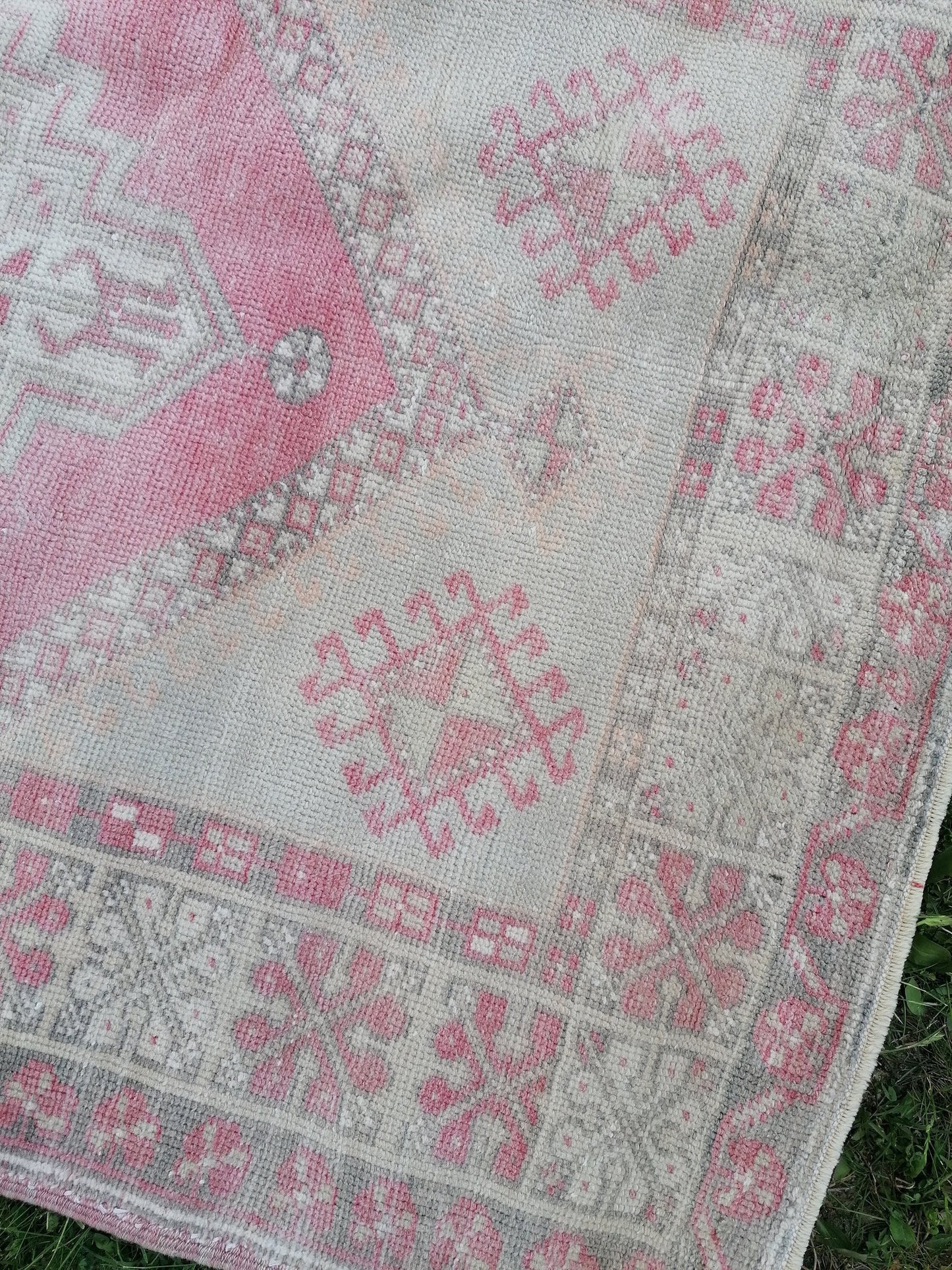 Vintage rug 3'11x6'9 oushak rug,anatolian rug,unique hand made rug