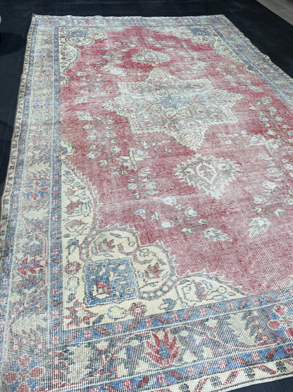 Persian RUG, Oushak 5.10 x 9.6 Rug, Vintage Rug, Vintage Persian Wool Rug, Handmade Rug, Vintage Turkish Rug Oriental Rug
