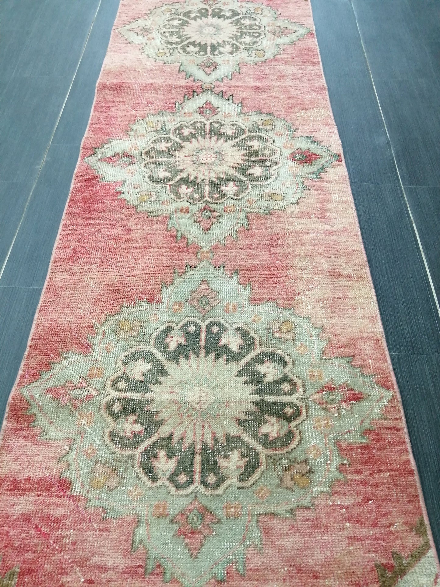 2.4 x 9.2 Oushak Runner Rug Turkish Runner Rug Vintage Runner Rug Hallway Runner Rug Kitchen Runner Rug Wool Runner Rug Wool Oushak Rug