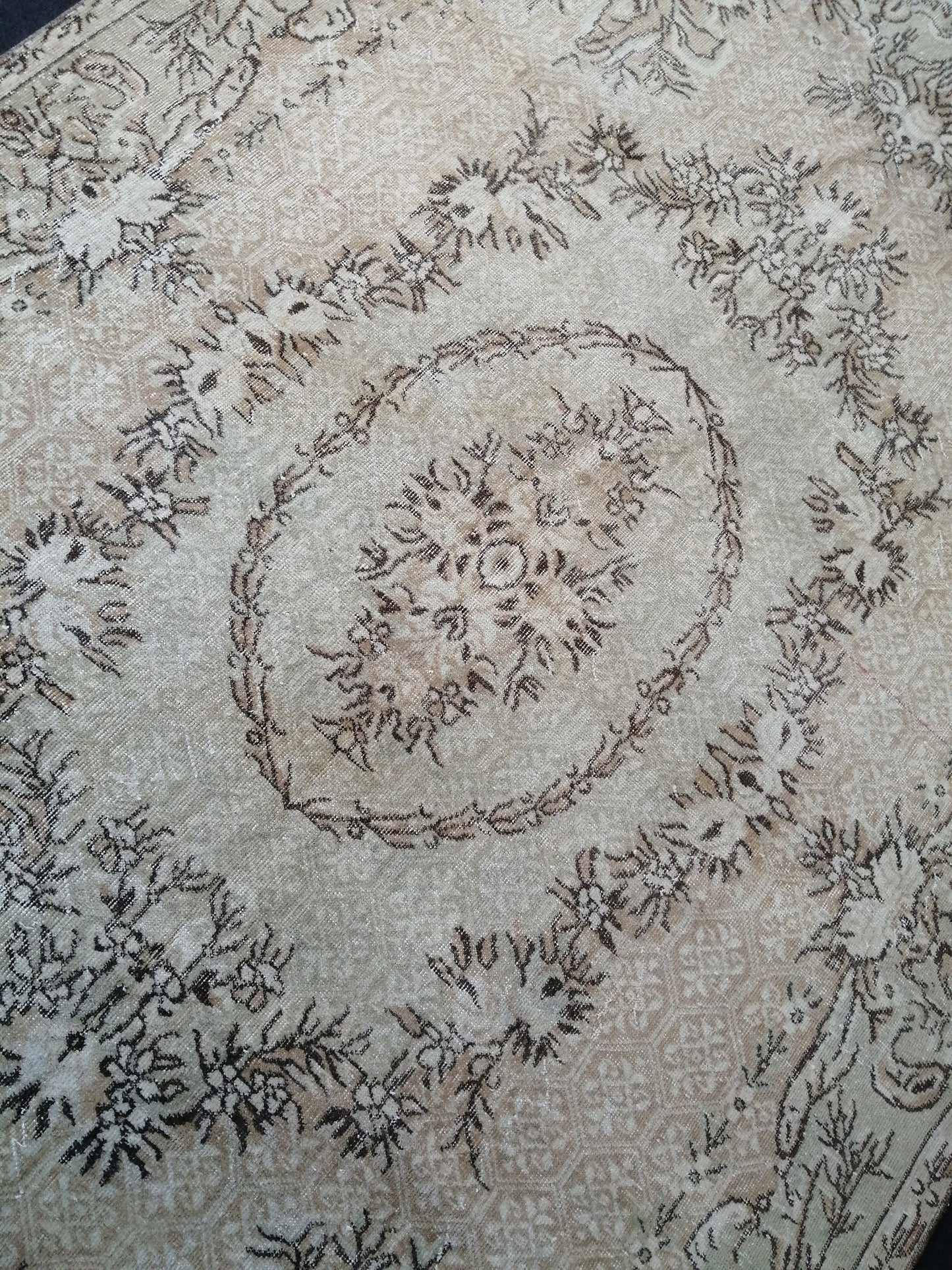 6.7 x 10.2 OUSHAK RUG TURKISH Oushak Rug Vintage Oushak Runner Rug Vintage Runner Rug Wool Oushak Rug Hand Made Rugs Vintage Turkish Rug