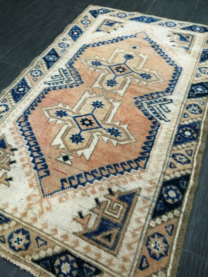 3.5 X 2 Rug, Hand Made Rug, Oushak Rug, Rustic Rug, Bohemian Rug, Turkish Rug, Farmhouse Rug, Vintage Rug, Wool rug