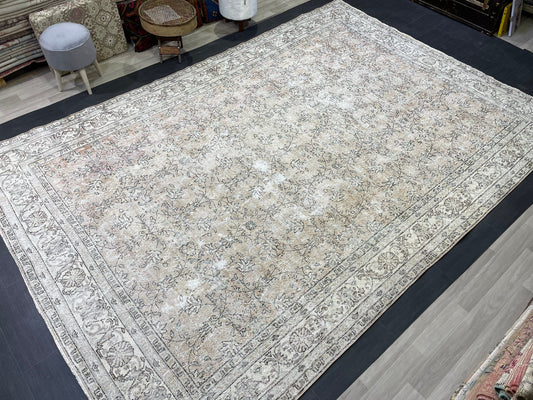 Large Vintage RUG, 8.5 x 12 Rug, Distressed Persian Rug Wool Hand Knotted Rug Oriental Handmade Rug Vintage Turkish Rug