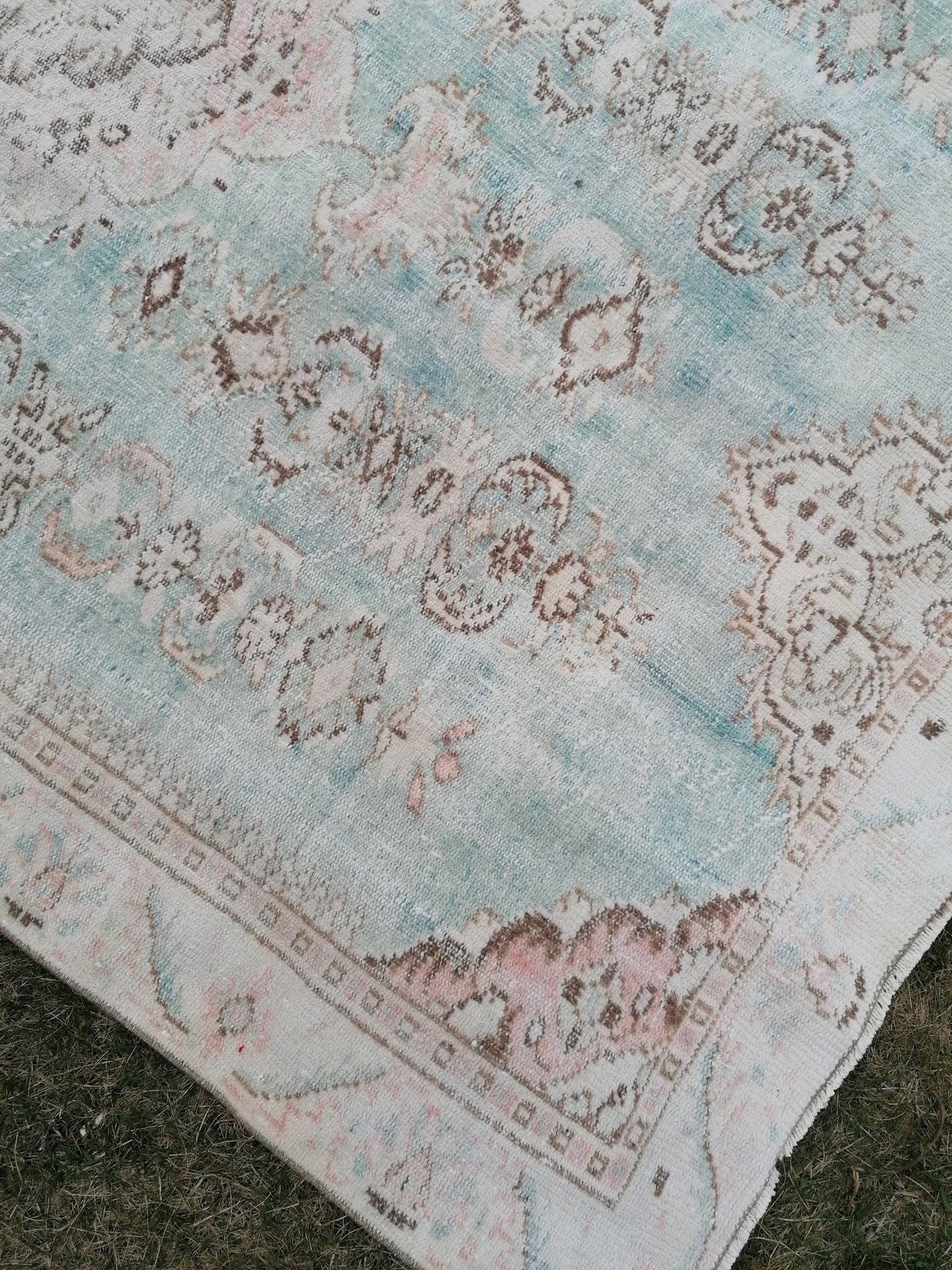 Vintage rug,5'8x9 wool oushak rug, handmade area rug