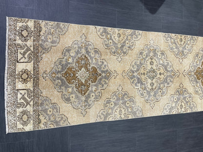 Hand Knotted Runner Rug Turkish Runner 2.7 x 13.5 Rug Vintage Runner Rug Hallway Runner Rug Kitchen Runner Rug Wool Runner Wool Oushak Rug