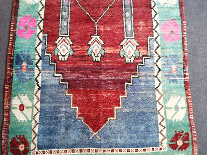 OUSHAK RUG TURKISH Rug Floral Low Pile Tulu Rug  Oushak Runner Rug Vintage Shaggy Rug Wool Oushak Rug Hand Made Rugs Vintage Turkish Rug