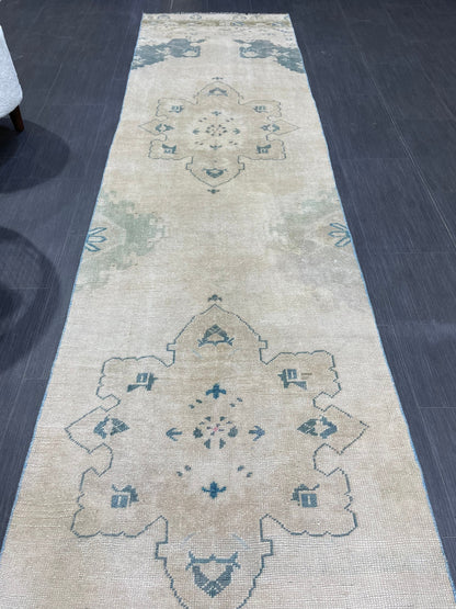 Antique Runner Rug, Persian 2.6 x 11.8 Runner Rug, Vintage Runner, Wool Runner Rug, Turkish Runner Rug, Kitchen Runner Rug, Hallway Runner