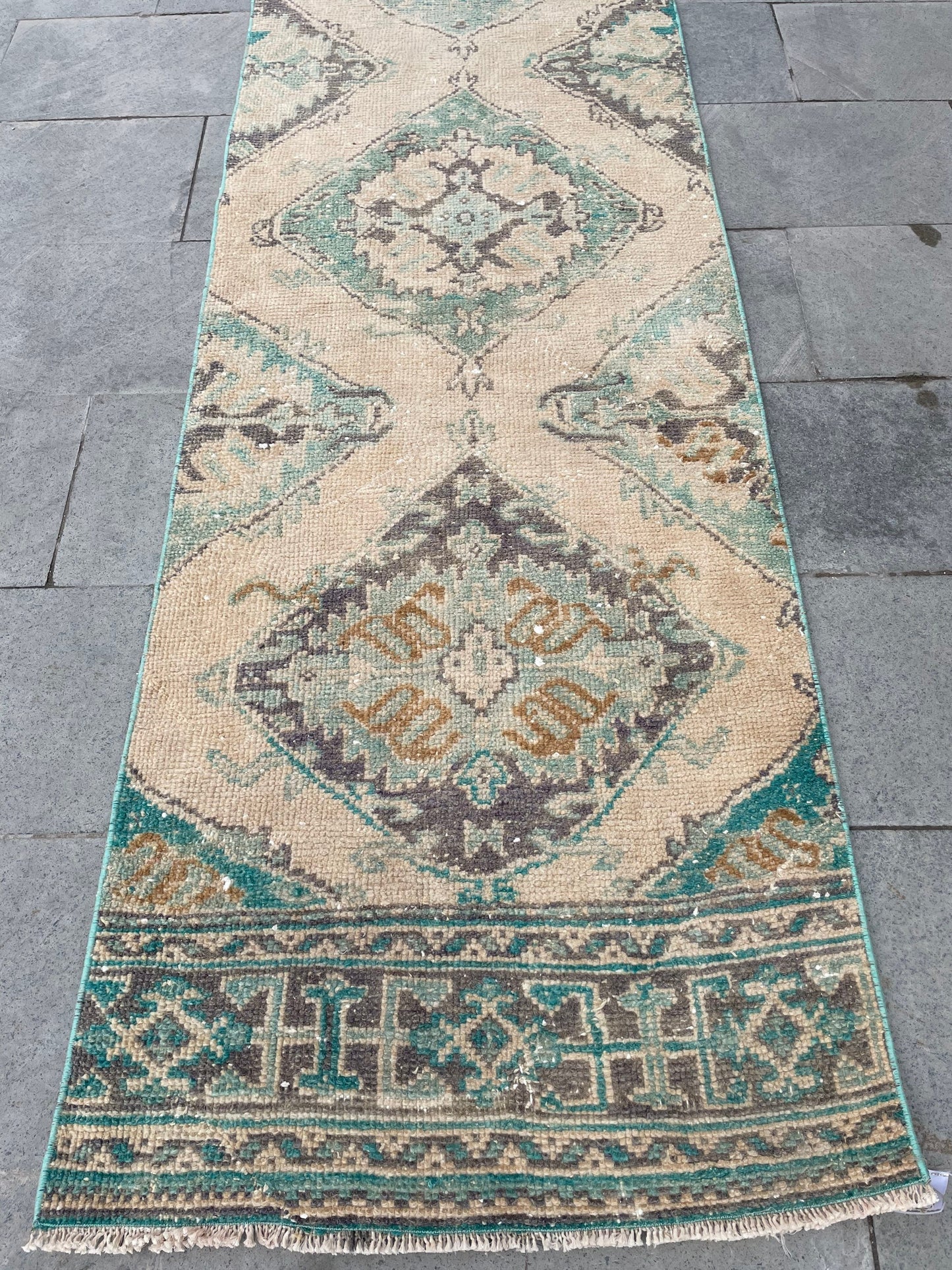 Wool Extra Long Turkish Runner Rug Very Long Oushak Runner 2.5 x 20.2 ft Rug Vintage Runner Rug, XL Oriental Runner Rug Staircase Runner rug