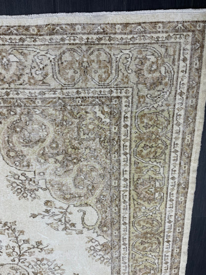 Vintage RUG 7.2 x 10 Antique Rug Vintage Wool  Oriental Rug Handmade Rug Hand Knotted  Rug NATURAL Wool Rug Turkish Rug