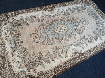 4x7 Turkish Rug, Oushak Rug, Oushak Rugs, Wool  Rugs, Hand Knotted Rug, Faded Vintage Rug, Muted Hand Made Rug