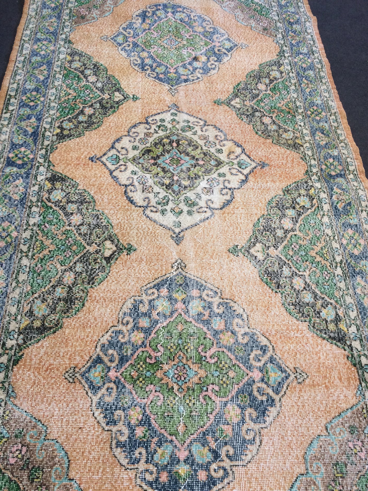 14 x 5 ft Runner Turkish Runner Rug Vintage Rug Hand Made Oushak Rug Wool Rugs